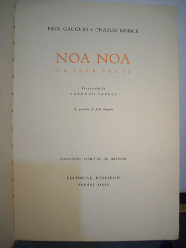 Adp Noa Noa La Isla Feliz Gauguin Y Morice / Ed Poseidon
