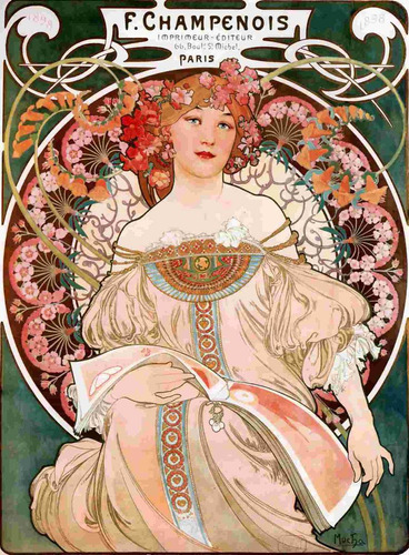 Lienzo Tela Art Nouveau Mucha Anuncio Publicitario 1896
