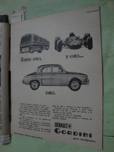 Publicidad Renault Gordini Año 1967