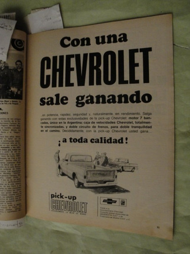Publicidad Chevrolet Pick Up Año 1968