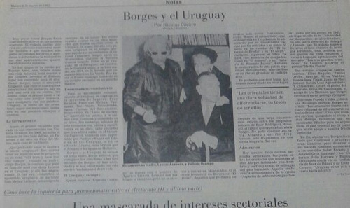 Borges * Jorge Luis Borges Y El Uruguay Por Nicolas Cocaro *