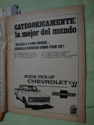 Publicidad Chevrolet Pick Up Año 1967