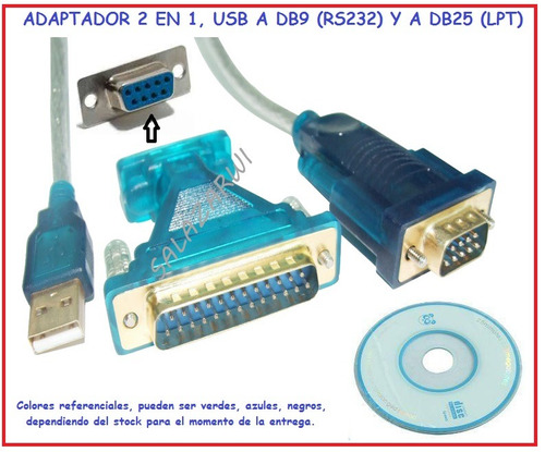 Practico Convertidor / Adaptador Usb A Rs-232 Db9 Y Db25
