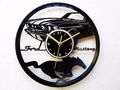 Reloj De Disco Vinilo Vinil Acetato Lp Auto Ford Mustang