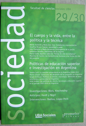 Sociedad, Revista De La Facultad De Ciencias Sociales, 29/30