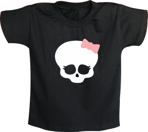 Camiseta Infantil Caveira Feminina Rock N' Roll - Bandas