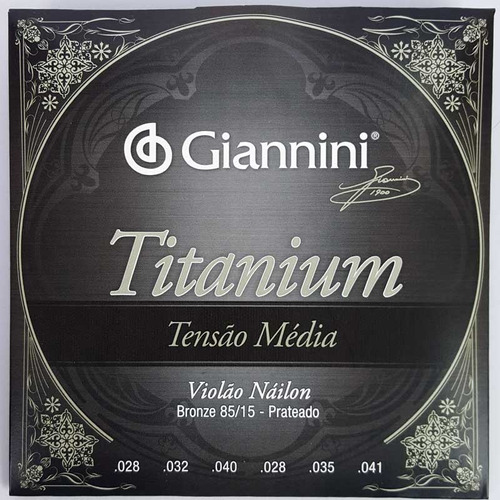 Encordoamento Giannini Titanium Violão Nylon Tensão Média