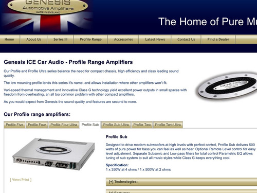 Amplificador Genesis Profile Sub Made In England