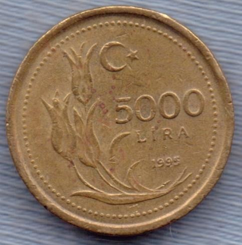 Turquia 5000 Lira 1995 * Presidente Ataturk * Enorme *