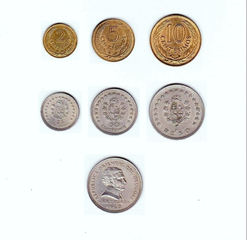 Eb+ Lote 1960: 6 Monedas Uruguayas