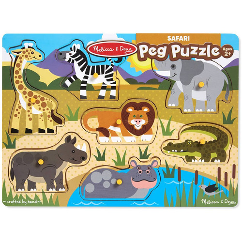 Melissa & Doug Mundo De Animales Peg Puzzle Paquete