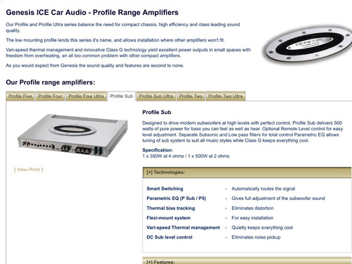 Amplificador Genesis Profile Sub Made In England