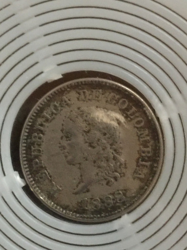 Escasa Moneda  De 5 Centavos Colombianos De 1888