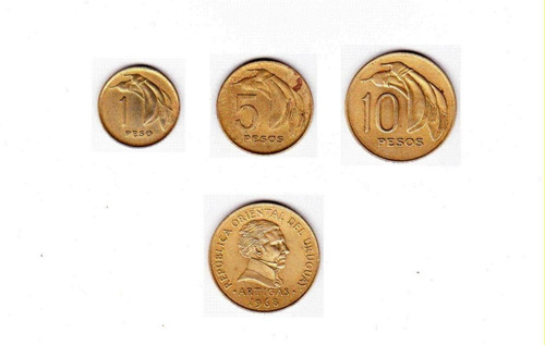 Eb+ Lote: 3 Monedas Uruguayas (serie 1968 Ó 1969)