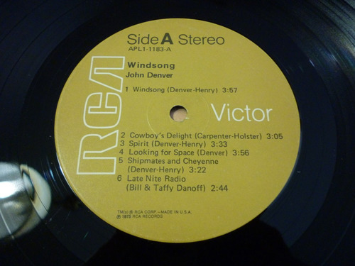 John Denver Windsong Disco Lp Vinilo Usa Insert Tapa Doble