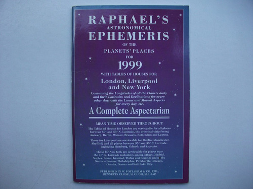 Raphael's Astronomical Ephemeris - Año 1999