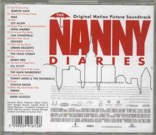 Soundtrack The Nanny Diaries Cd Original Nuevo