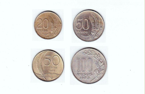 Eb+ Lote: 4 Monedas Uruguayas 1970 A 1973