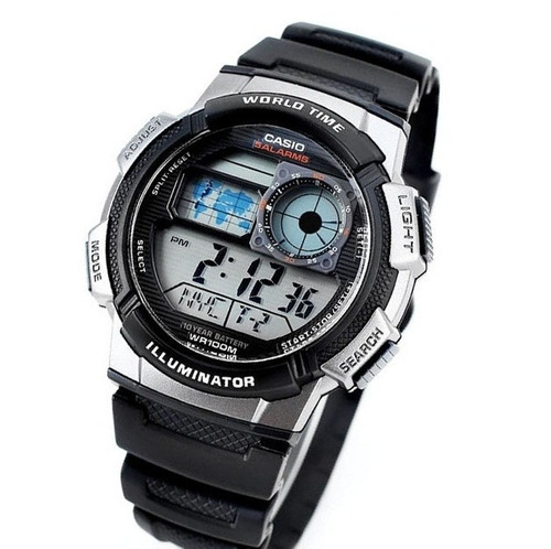 Relógio Casio Ae-1000w-1bvd Caixa Preta E Cinza Prova Dágua
