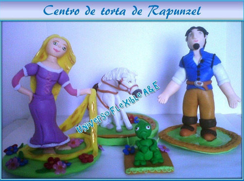 Centro De Torta De Rapunzel En Masa Flexible