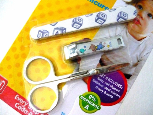 Imagen 3 de 6 de Set De Manicure Para Bebe Nuby Cortauñas Tijera Y Limas Soft