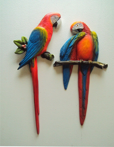 Araras De Parede Coloridas Ii, Casal Para Decoração.