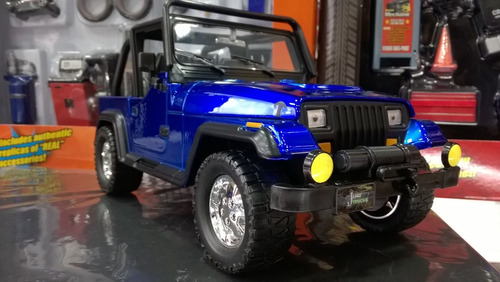 Campero De Coleccion Jeep Wrangler Azul A Escala 1/24