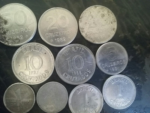 Moedas De Cruzeiros E Cruzados Kit Com 10 Moedas