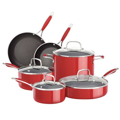 Conjunto De Panelas Esmaltado 6 Peças Empire Red Kitchenaid