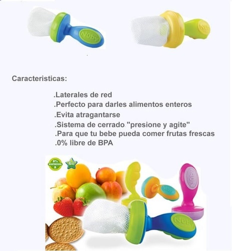 Imagen 8 de 10 de Chupete Para Frutas Nuby Ayuda Al Bebe A Comer Frutas 6m+