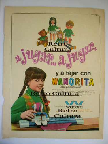 Publicidad Antigua, Juguete Wanorita. Coleccionable.