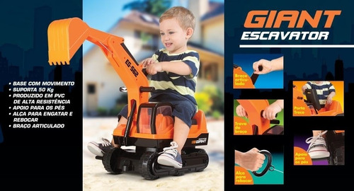 Escavadeira Infantil Gigante Giant Escavator - Roma