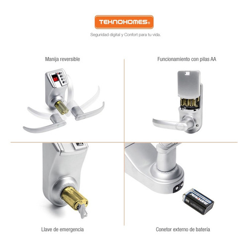 Cerradura Digital Biometrica Tekno Easy Plus Cc Huella Clave