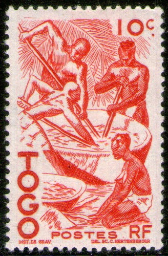 Togo Sello Nuevo Nativos Extrayendo Aceite De Palma Año 1947