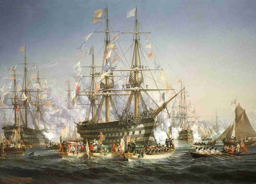 Lienzo Tela Canvas Barco De Guerra Bretaña 1859 Marina 50x70