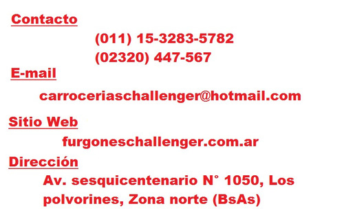Furgones Térmicos Y Paqueteros Mudanceras Siders. Challenger