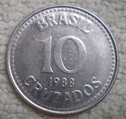 Brasil 10 Cruzados 1988 Km#607 Moneda De Acero Inoxidable