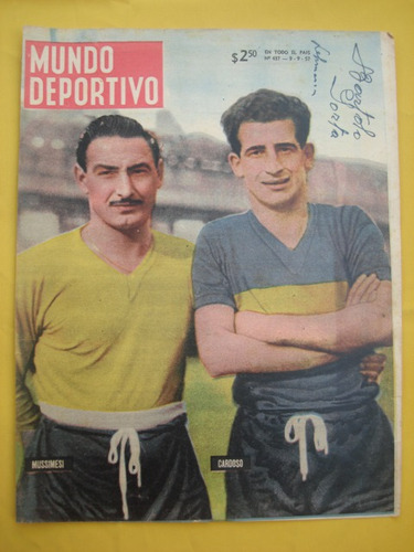 Tapa Revista Mundo Deportivo 1957 - Cardoso Mussimesi - Boca