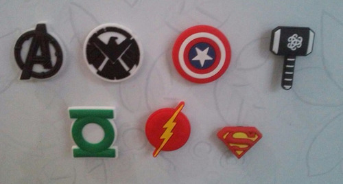 Set Imanes Refrigerador Flash Superman Linterna Verde Thor