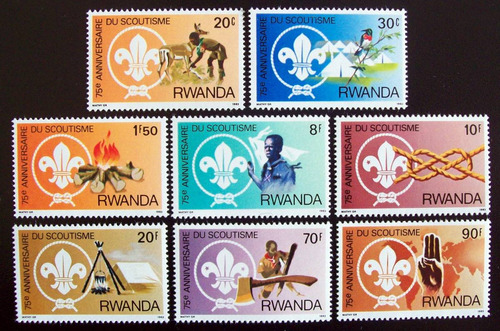 Rwanda Scouts, Serie Sc. 1122-29 1983 Mint L6619