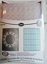 Scrapbook Sizzix Embossing Folders Folksy Circle & Fun Set