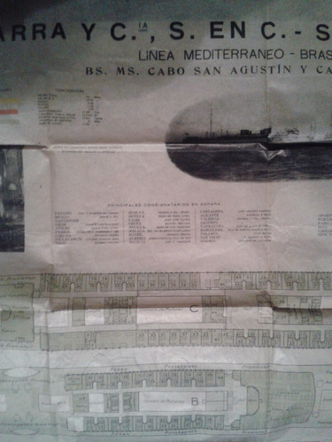 Plano De Los Barcos S. Agustin Y S.tome Ex Ybarra Muy.anti