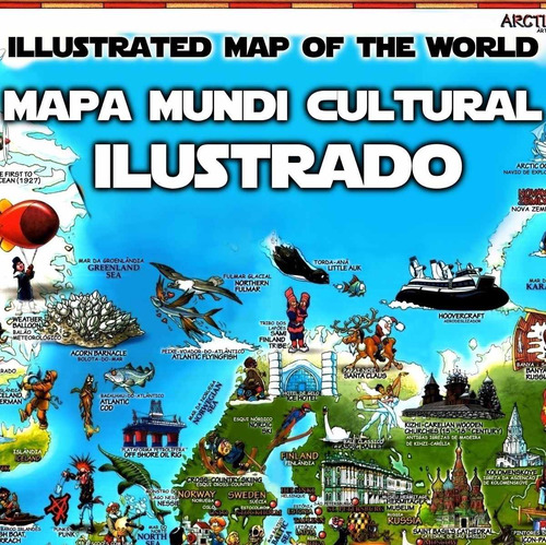 Imagem 6 de 7 de Mapa Cultural Monumentos Português Inglês 80x120cm Ulra G