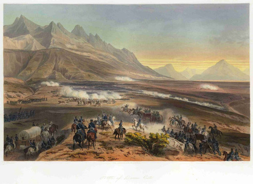 Lienzo Canvas Grabado Batalla Buena Vista México 1847 50x68