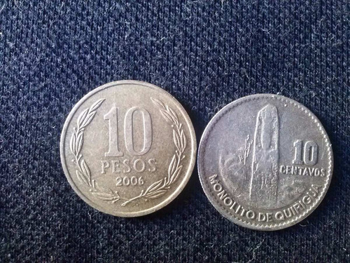 Moneda Guatemala 10 Centavos Plata 1968 (c9)