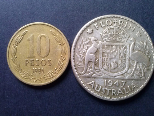 Australia 1 Florin 1947 Plata