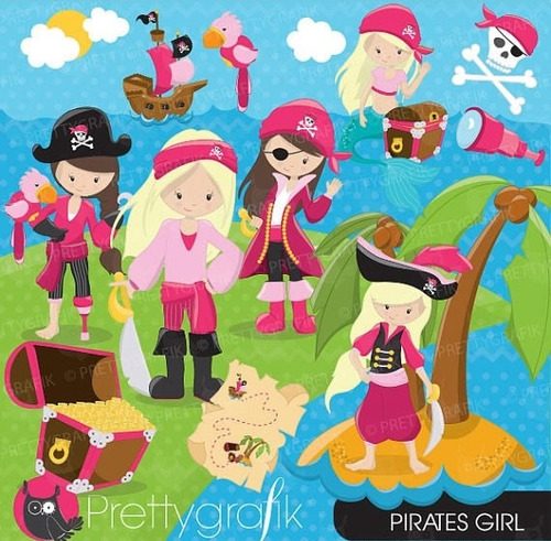 Kit Imprimible Piratas Nenas Imagenes Clipart Cod 2