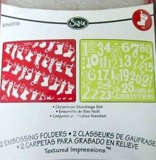 Scrapbook Sizzix Embossing Folders Christmas Stockings Set