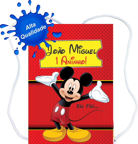 60 Mochilinhas Sacolinhas Personalizadas  Mickey Minnie