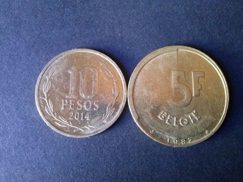 Moneda Bélgica 5 Francos Bronce 1987 (c44)